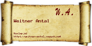 Weitner Antal névjegykártya